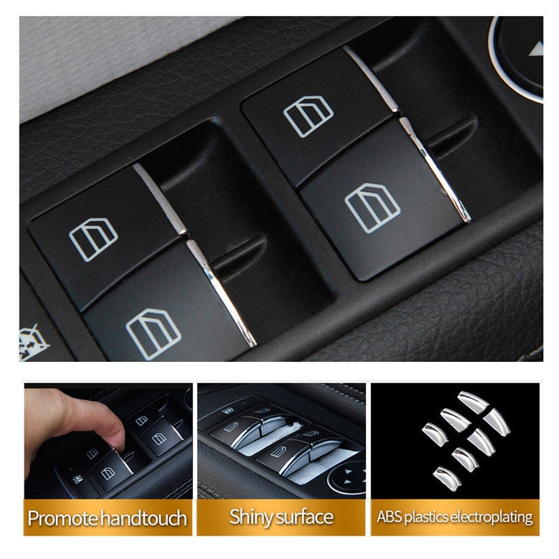 1 Juego de pegatinas de botón de elevación de puerta para Mercedes Benz A B CLA GLA clase W176 W246