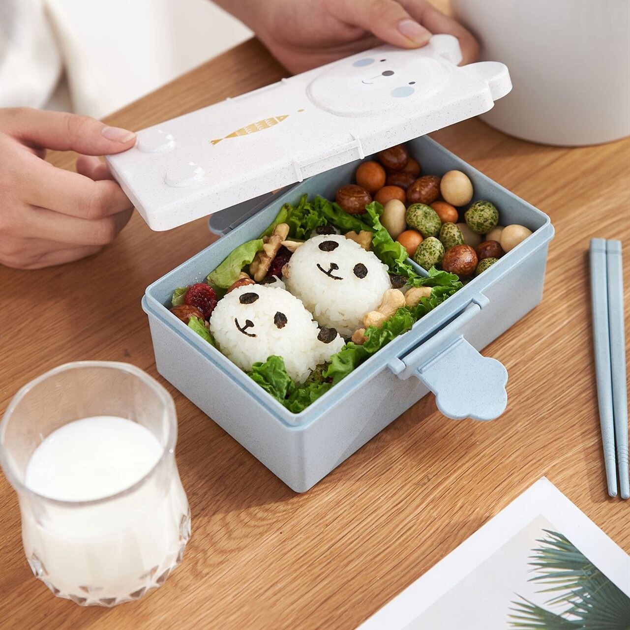 Cute Bento Lunch Box Kawaii for Kids School Children Japanese Style Kindergarten Baby Bread Sandwich Food Box Plastic