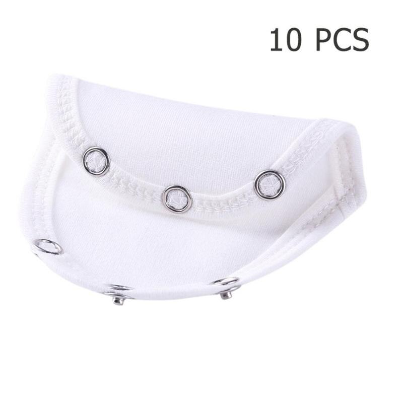 10 stk baby gutter jenter romper extender barn romper partner super utility bodysuit jumpsuit bleie romper lengde forlengelse: Hvit