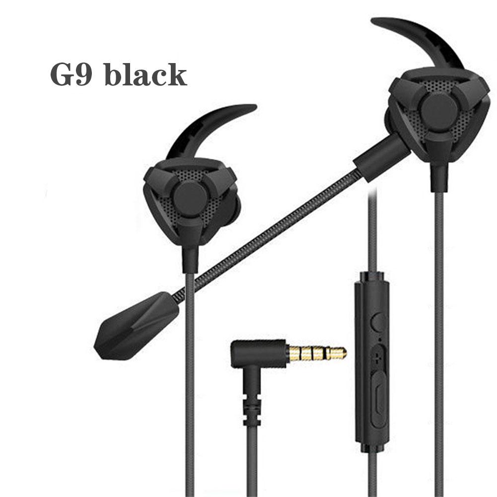For PS4 Xbox One Nintendo Switch PUBG PC 3.5mm Wired Dynamic Gaming Earphones with Dual Mic Volume Control Gamer Headset Earbuds: G9 black