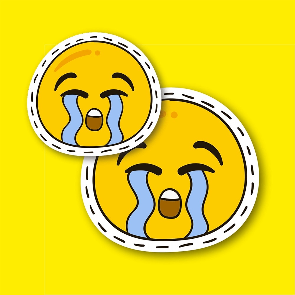 Much Crying Emoji Laptop and Phone Sticker-Decal 5cm and 3cm 2'li Set