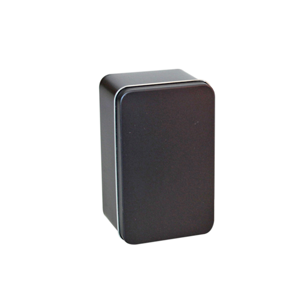 Rechthoekige Blikken Doos Mini Draagbare Thee Blad Opslag Container Snoepjes Organizer Huis Opbergdoos-13x8x6 cm: Black