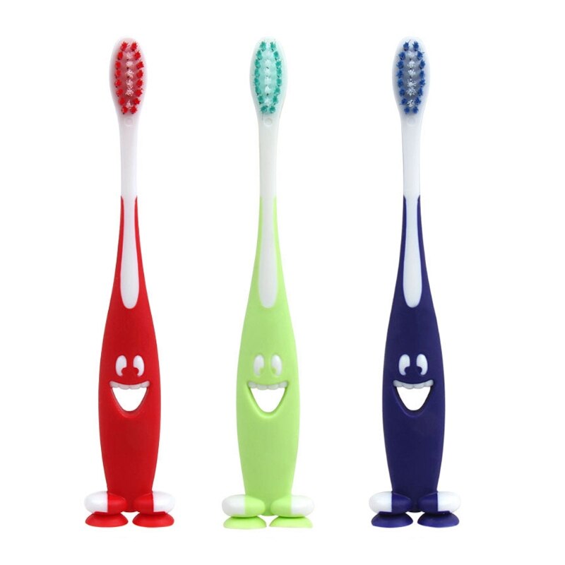 3Pcs Baby Soft-bristled Toothbrush Smiling Tooth Cleaner Training Dental Care Set