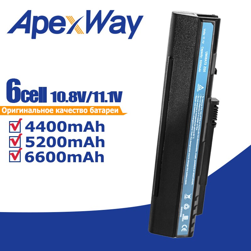 Apexway Laptop Battery For Acer Aspire One A110 A150 ZG5 UM08A31 UM08A71 UM08A72 UM08A73 UM08B74 kav10 UM08A51 UM08A74