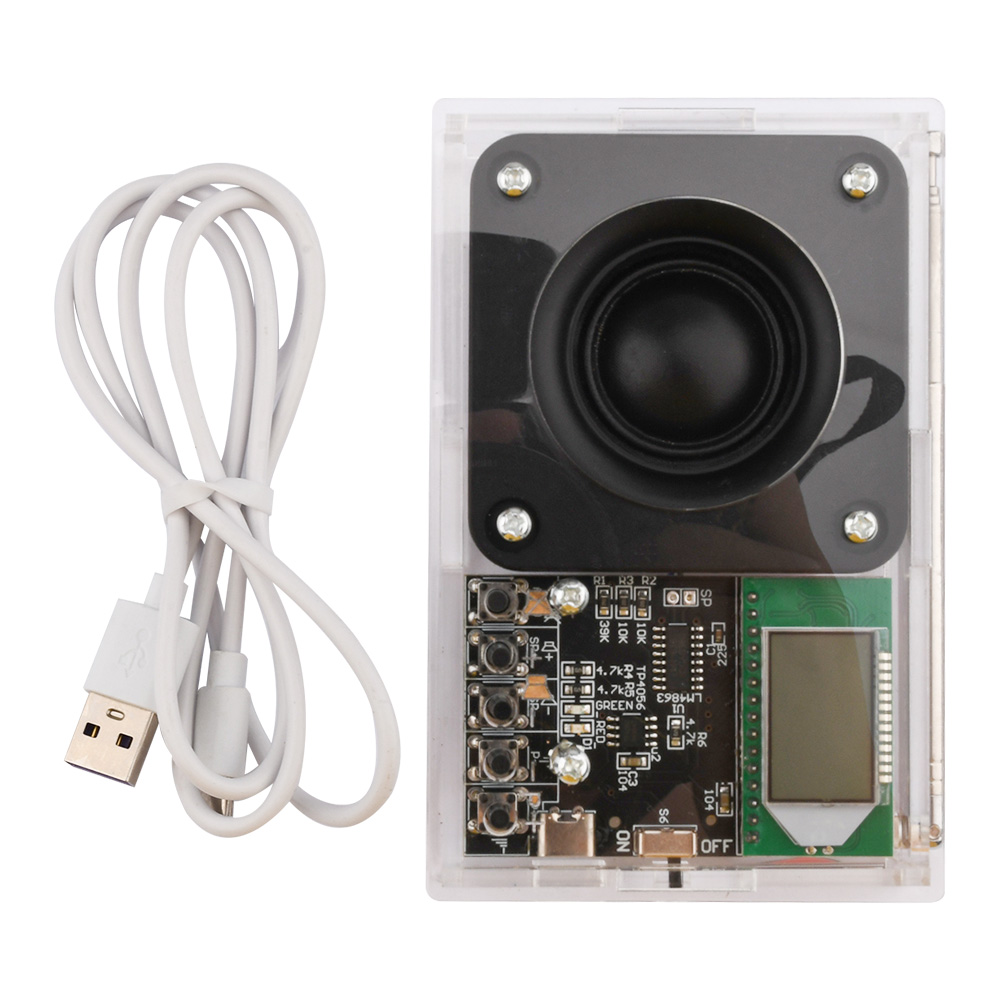 Radio FM DIY Kit Odbiornik radiowy FM 76MHz-108MHz Zestaw głośników radiowych DIY Modyfikacja częstotliwości Wyświetlacz LCD Praktyka lutowania