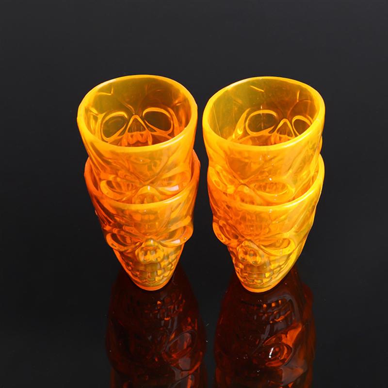 24pcs Orange Skull Pattern Wine Cup Halloween Water Drinks Champagne Toasting Mug Party Supplies For Halloween Festival