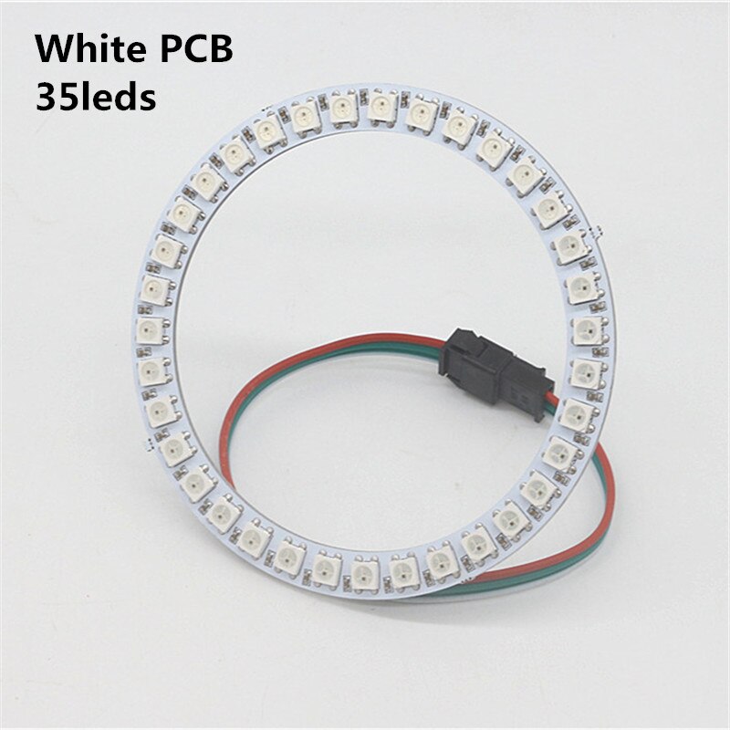WS2812B DIY LED Ring 8 16 24 35 45 LEDs WS2812B SK6812 Built-in IC 5050 RGB WS2812 Addressable DC 5V LED Module Strip Light: White PCB 35leds