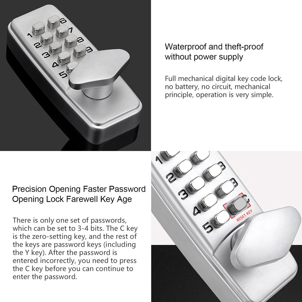 Digital Password Door Lock Mechanical Code Keyless Entry Door Lock Waterproof Generation Password Electronic Lock