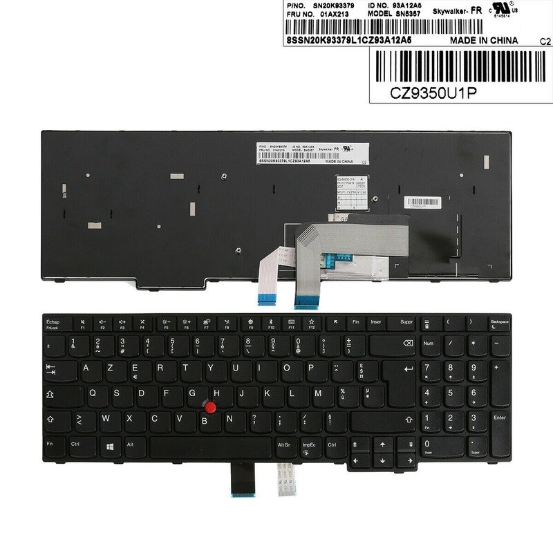 Voor Lenovo Thinkpad E570 E575 Toetsenbord Fr Zwart Frame Zwart (Met Point Stick,)