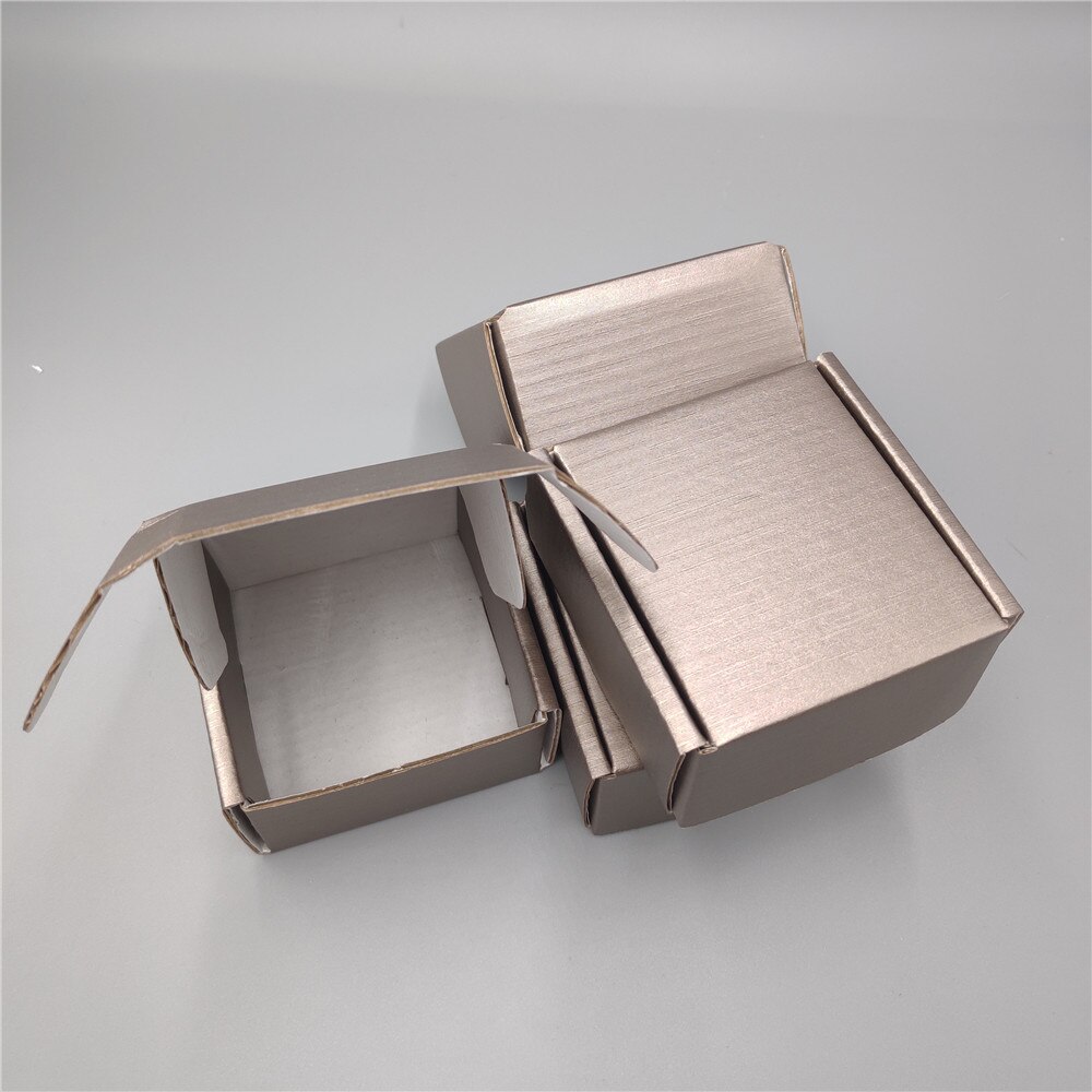 8*8*4cm 10pcs Metal brown corrugated paper boxes for mailing package square paper packaging boxes for postal