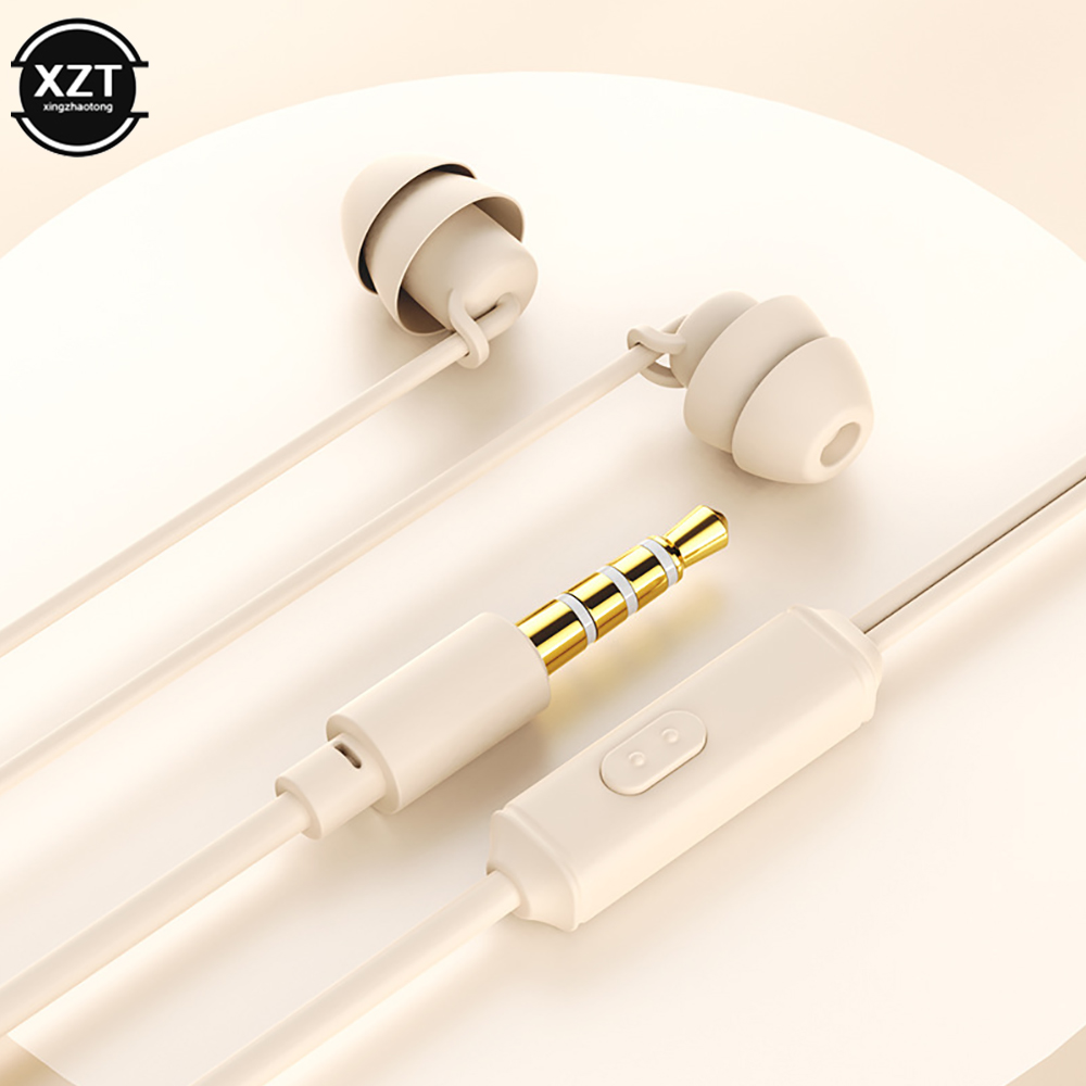 In Ear Sleep Earphone Side Sleep Non Pressing 3.5mm Wired Headphone For Phone Tablet Wire Control Earplug Noise Cancelling: WHITE
