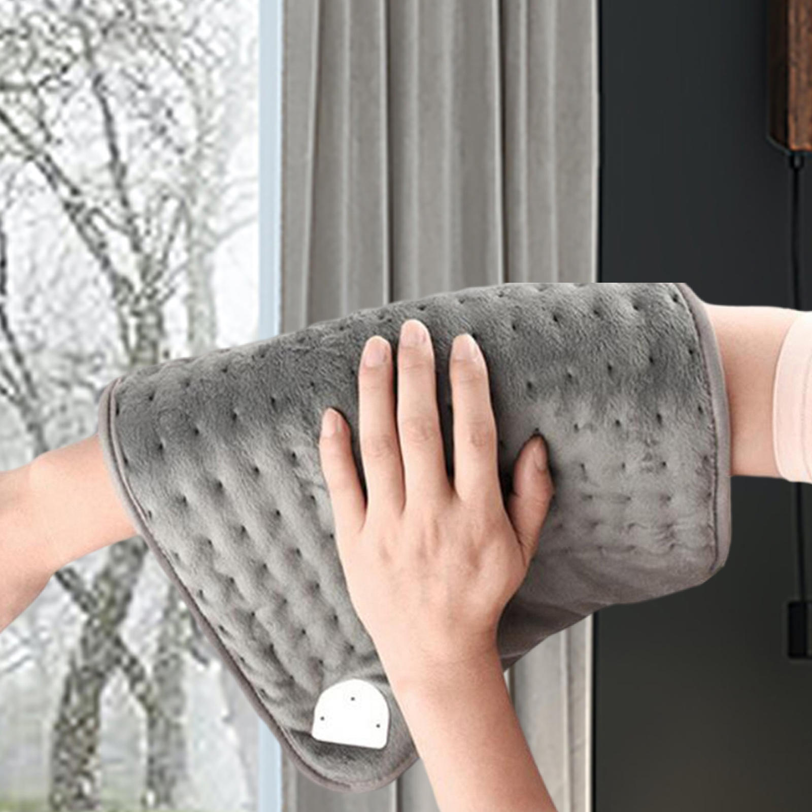 King Size Electric Heating Pad Auto Shut Off Pain Relief Fast Heating with 6 Heat Settings Thermal Wrap for Legs Cramps UK Plug: Grey