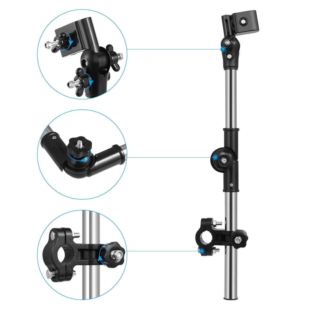 Ounona suporte de guarda-chuva ajustável suporte ao ar livre guarda-chuva titular para bicicleta elétrica carrinho cadeira roda (preto)