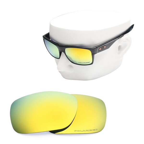 OOWLIT Anti-Scratch Ersatz Linsen für-Oakley TwoFace OO9189 Geätzt Polarisierte Sonnenbrille: 24K Gold Mirror