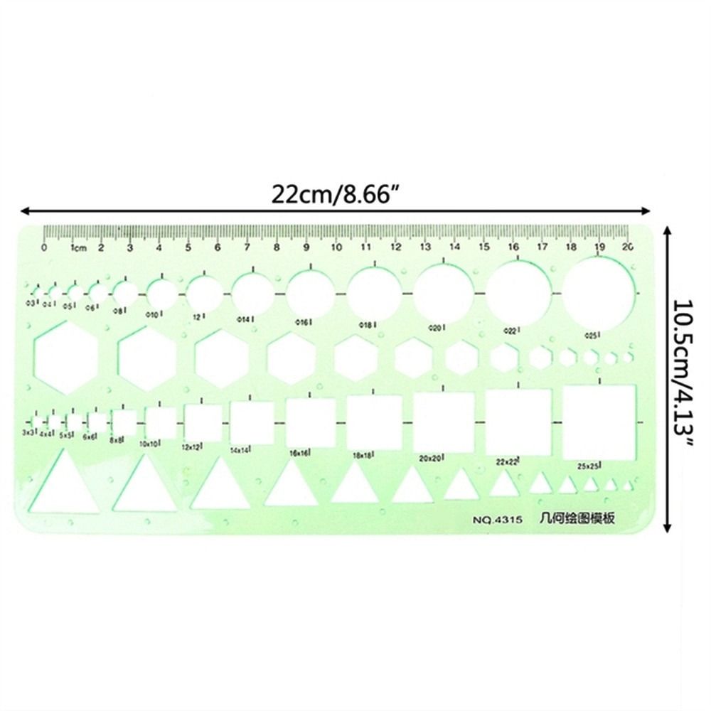 17 Styles Rulers Green Plastic Circles Geometric Template Ruler Stencil Measuring Tool Stationery Students Drawing Curve Ruler: black