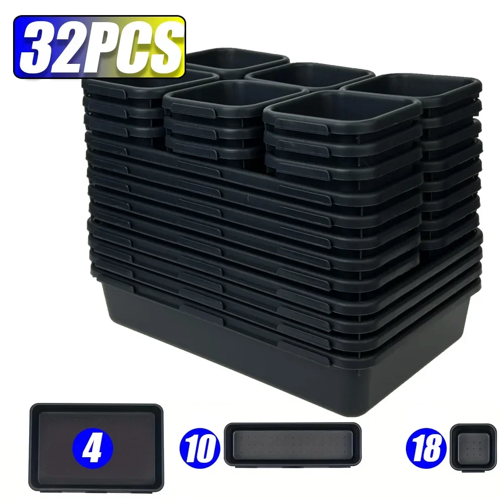 Drawer Organization 8/26/47pcs Tool Tray Tool Box Organizer Tray Dividers Set Workbench Cabinet Bins Tool Chest Garage Hardware: Red