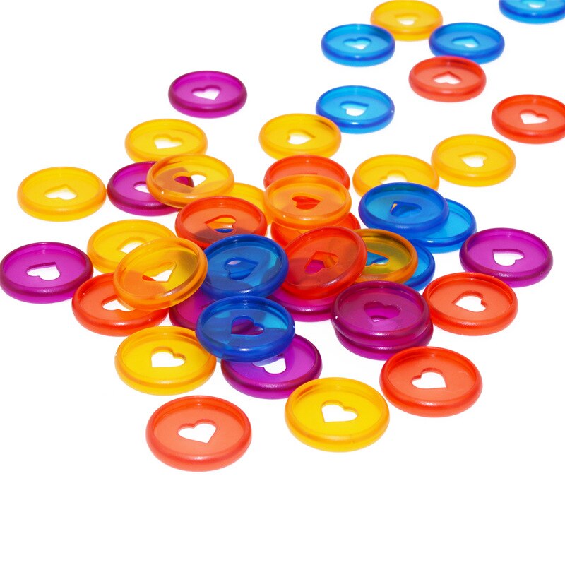 12Pcs 28Mm Hartvormige Plastic Binder Ring Gesp Geschikt Voor Paddestoel Gat Losbladige Notepad kleur Disc Hart Knop