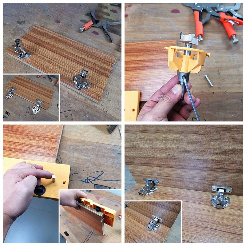 Bisagra estilo taza de 35mm, Plantilla de taladro para agujeros, guía, cortador de madera, herramientas de trabajo con madera para carpintero