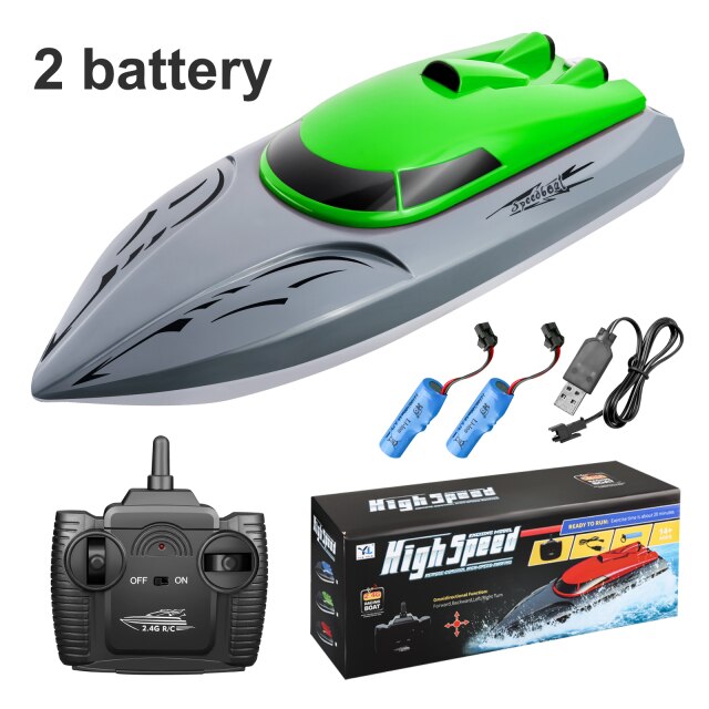RC Boat Remote Control Speedboat 20km/h 2.4Ghz High Speed Racing Fishing Boats for Pools and Lakes Ship Toys for Boys Vessel: Green 2B