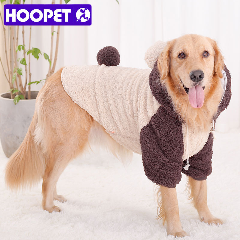 Hoopet kæledyr store hunde efterår og vinter varmt tøj bjørnekostume to fod varm jakke til hunde kæledyr cosplay tøj kæledyrsartikler