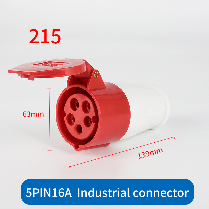 1 PCS Industrial Plug Socket 3P/4P/5Pin Electrical Connector 16A IP44 Waterproof Wall Mounted MALE FEMALE 220V Panel Concealed: Red