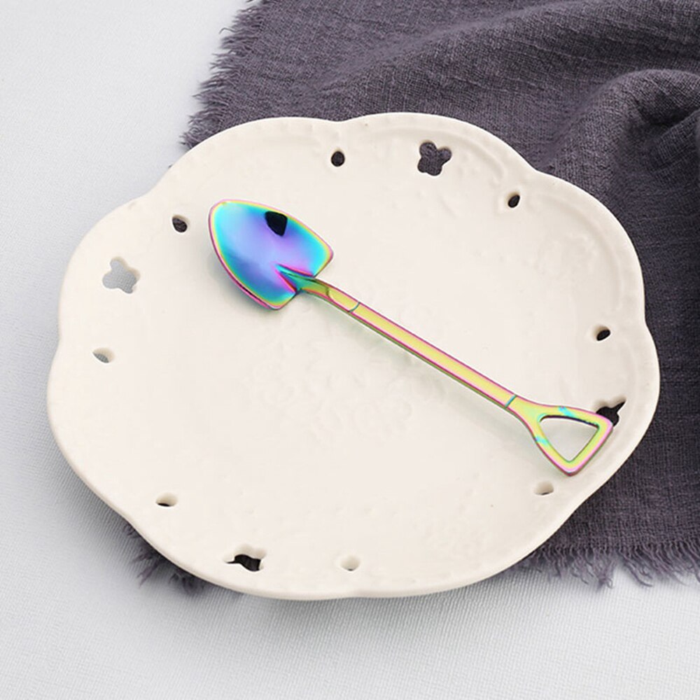 Keuken Rvs Dessert Lepel En Vork Picknick Travel Leuke Ijs Lepel Fruit Vork Keuken Servies: multicolor Spoon