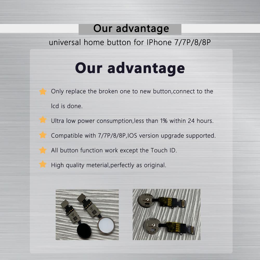 Botón de inicio Universal de 3. ª generación para iPhone 7, 7 plus, 8, 8 plus, cable flexible, botón de restauración, funciones de retorno de repuesto