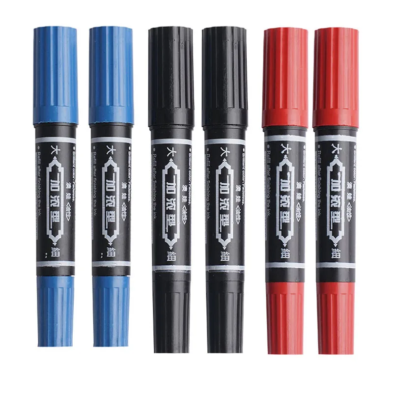 3/6 stk. 3-- fargers dobbeltsidig tusj med oljebasert blekk, hurtigtørkende, vanntett og ikke-viskelig, til kunst- og håndverksprosjekter.: Gul