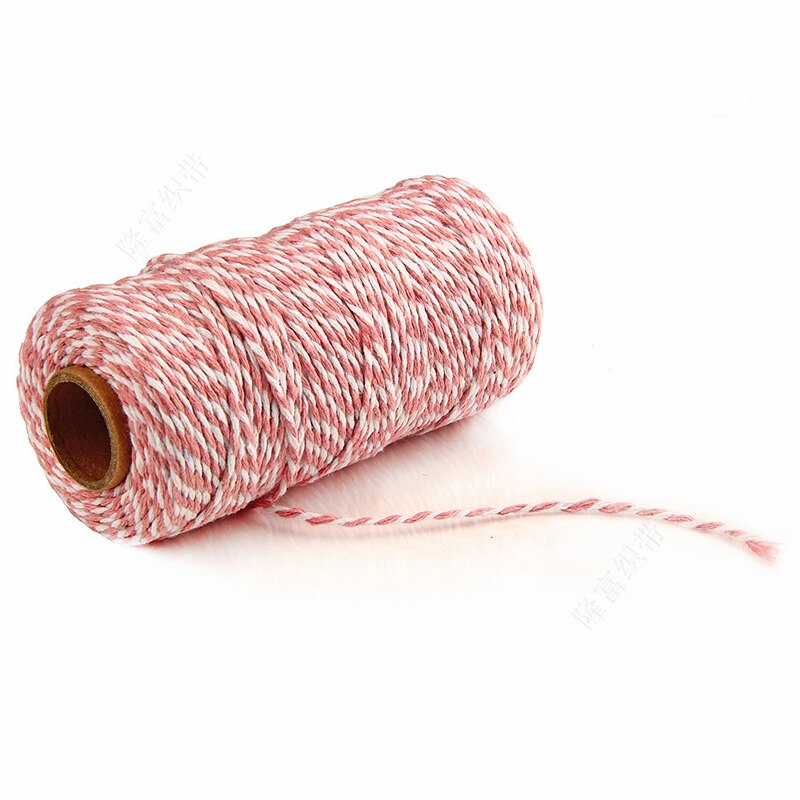 Dubbele Kleur Twisted Cords Diy Twisted Cords Verpakking Accessoires Katoen Baker Touw Touw Bruiloft Verpakking: Pink