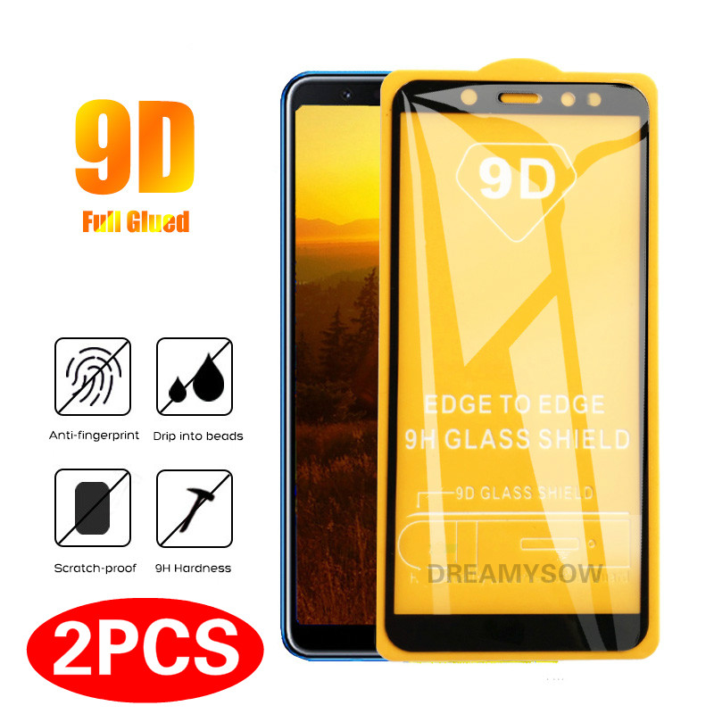 2 pièces 9D Pleine Couverture En Verre Pour Samsung Galaxy A6 A8 A7 A9 J8 J6 J4 Protecteur d'écran Pour Samsung A3 A5 A7 J3 J5 J7 Films