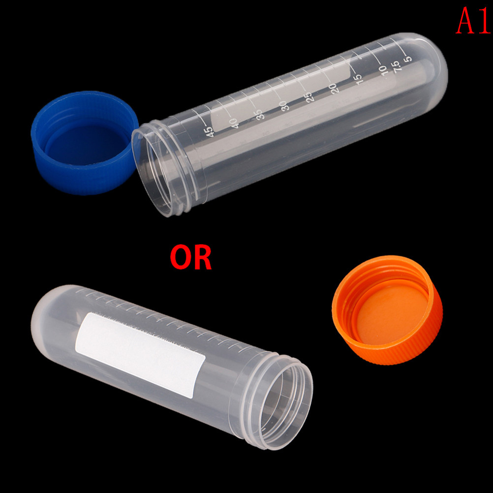 10 stücke 50 Ml Kunststoff transparent Zentrifuge Rohr Mit Skala freistehende Mit Schraube Kappe Labor Schule Pädagogisches Liefert a3
