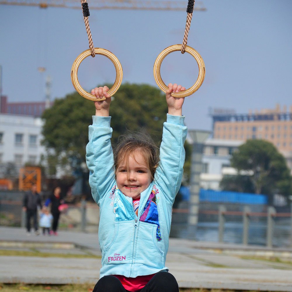 Gymnastiek Ringen Pull Up Touwen Fitness Gym Oefening Chinning Apparatuur Atleten Spier Training Houten Ring Gesp Speelgoed