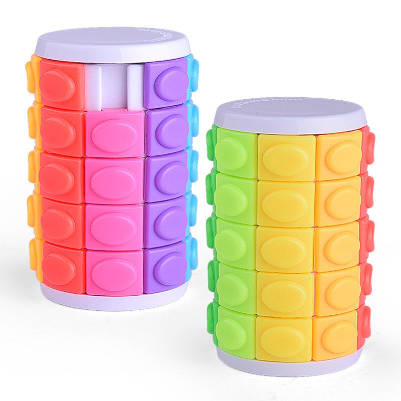 5th Order 3d Draaien En Schuif Stress Cube Puzzel Speelgoed Regenboog Kleur Cilinder Sliding Puzzel Decompressie Speelgoed Voor Volwassen