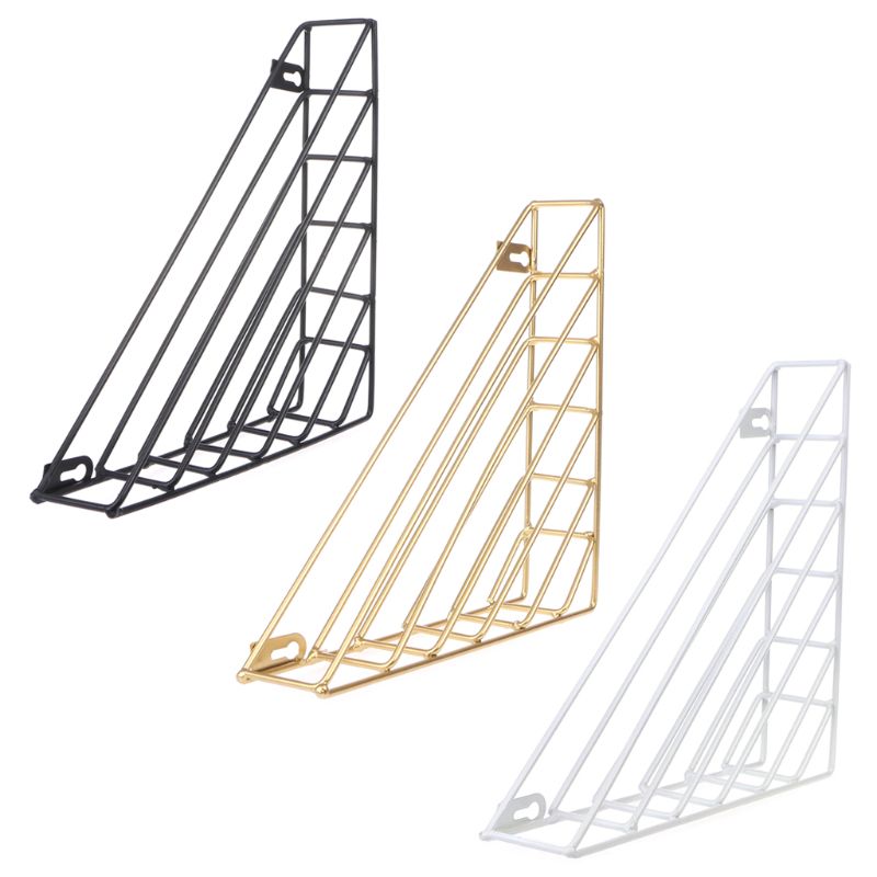 Revistero de hierro geométrico nórdico, cesta de pared, organizador para el hogar, decoración,