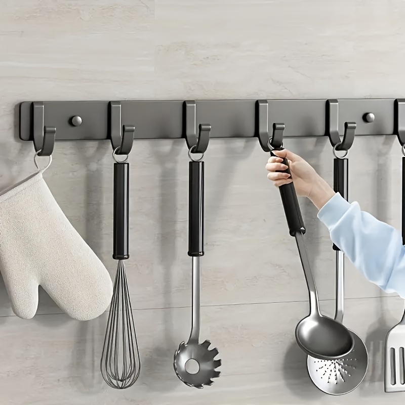 Adecuado para baño, sala de estar, cocina, ganchos de almacenamiento de barra de pared modernos, estantes de almacenamiento de utensilios de cocina, accesorios de cocina