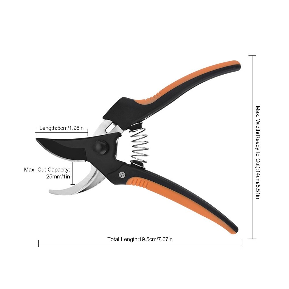 Bypass Pruner Hand Pruning Shears Branch Trimmer Tree Limb Cutter Scecateur Gardening Tool with 1 Inch Cutting Capacity