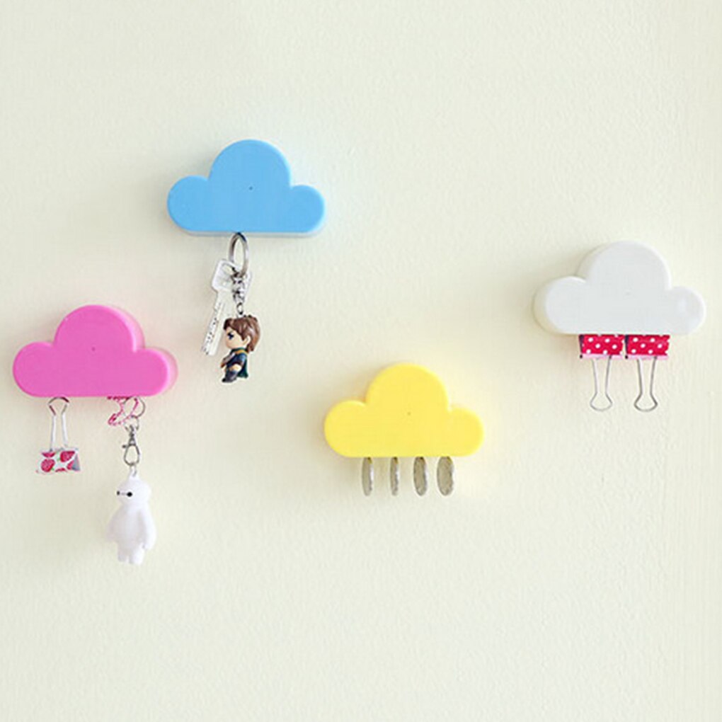 Cloud Shape Magnets Wall Key Holder Keys Securely Pink/Yellow