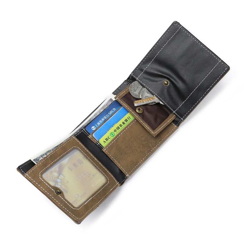 UOSC Vintage hommes en cuir de luxe portefeuille court mince mâle sacs à main pince à billets carte de crédit Dollar prix Portomonee Carteria