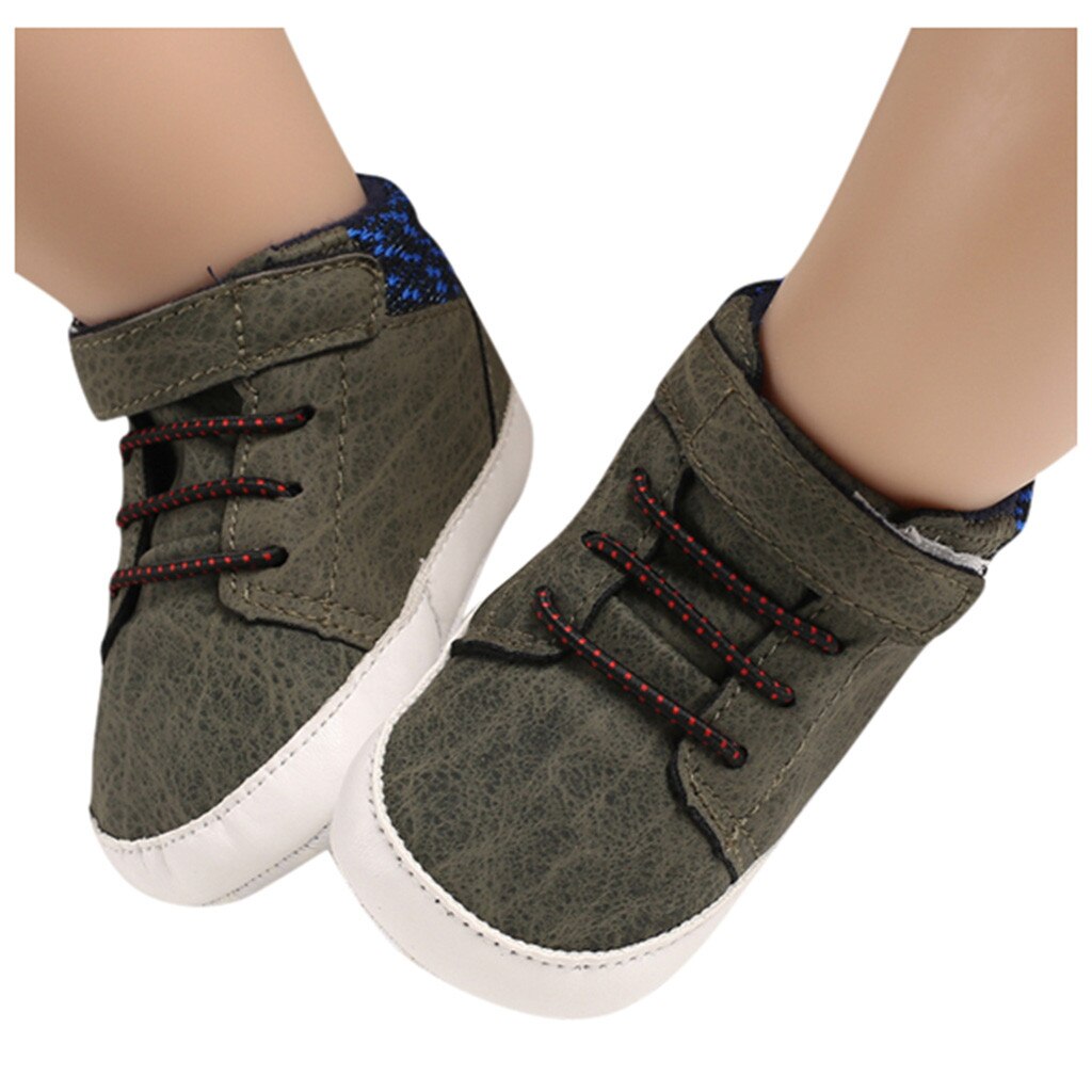 Nyfödd baby flickor pojkar tecknade skor första rullatorer mjuk sula skor sneakers