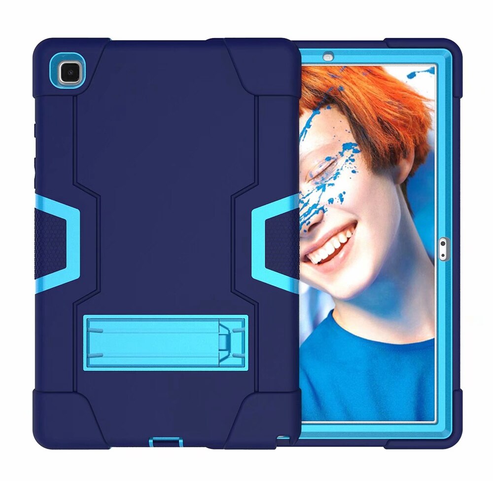 Do Samsung Galaxy Tab A7 10.4 2020 SM-T500 SM-T505 Case odporny na wstrząsy dzieci bezpieczne PC Silicon Hybrid Stand Full Body Tablet Cover: Navy Blue - Blue