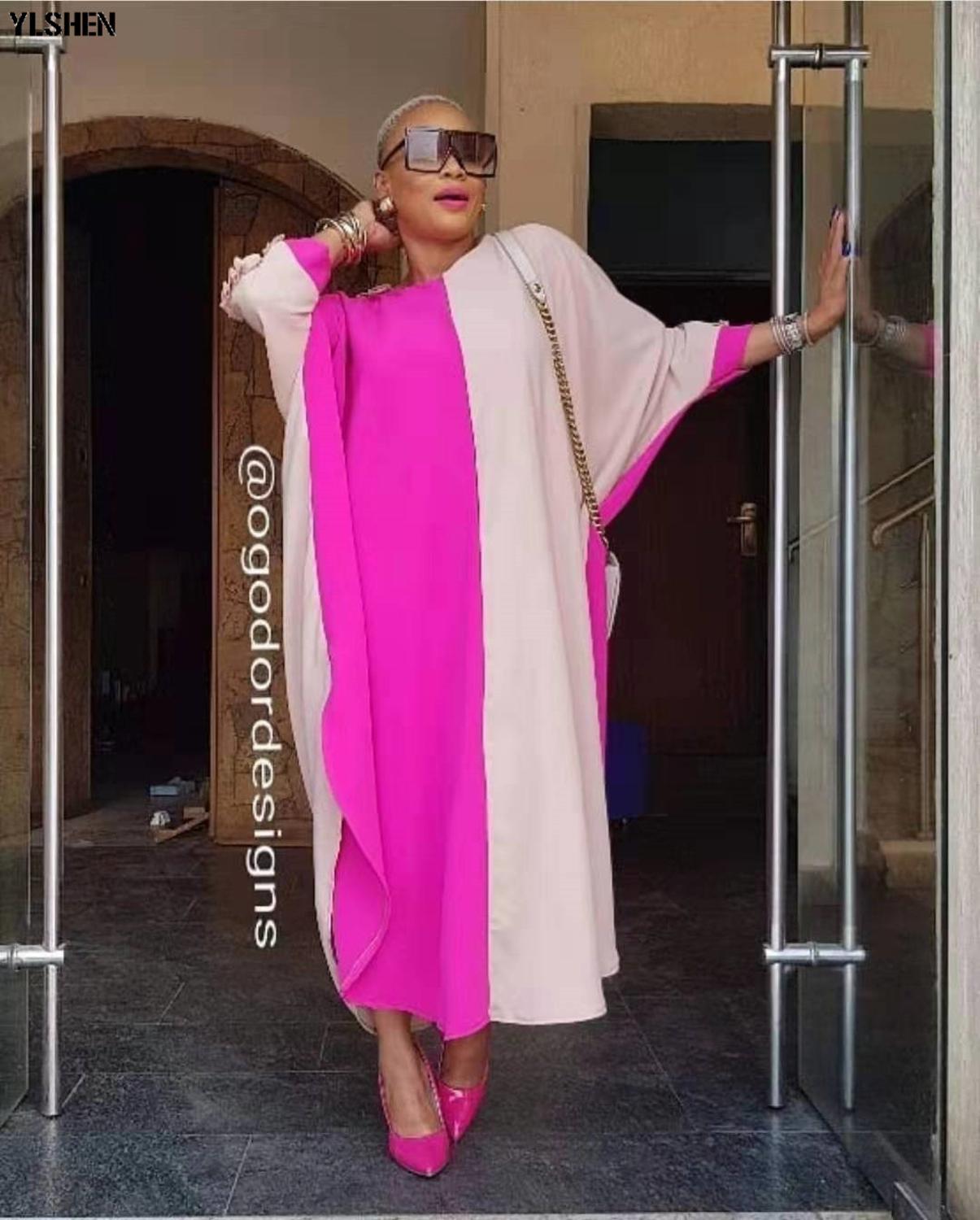 Afrikanische Kleider Für Frauen Dashiki Afrikanische Kleidung Afrika Kleid drucken Damen Kleidung ankara Plus Größe Kaftan Boubou Lange Kleid: Rosa