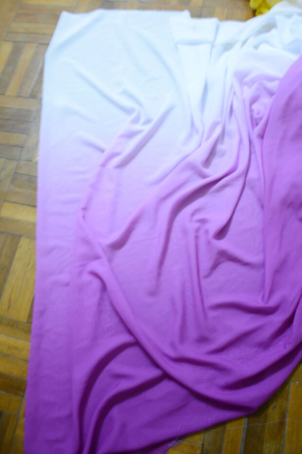 100D Purple Chiffon Fabric Gradient Chiffon Fabric for Dress Scarf Decoratavie Chiffon Fabric
