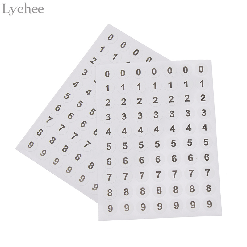Lychee life 12 ark numrerade runda etiketter 0 to 9 klistermärke självgjorda scrapbooking klistermärke klistermärke album klistermärken dekor