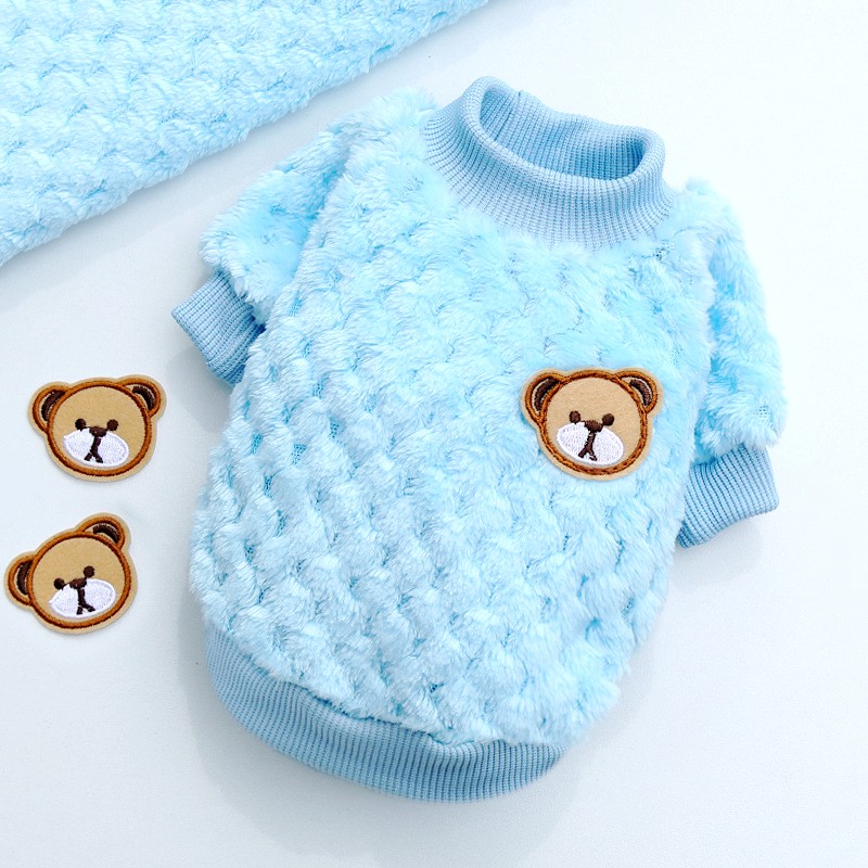 Vêtements pour chiens de compagnie hiver chien sweats à capuche doux chiot pull mignon ours imprimé chat sweat Chihuahua vêtements sweat à capuche pour animaux de compagnie: S / Black