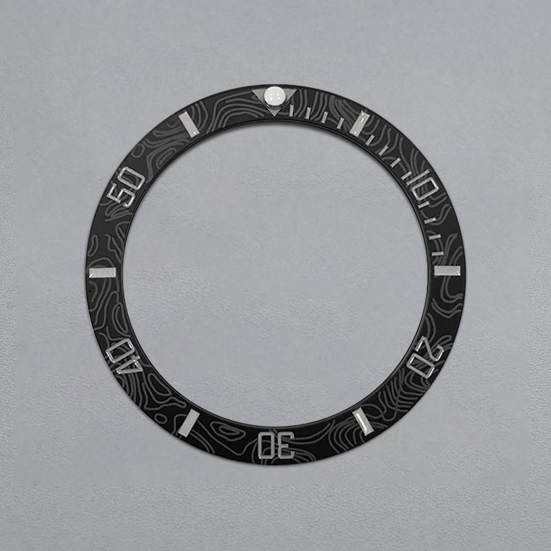 38mmx30.6mm Carbon Fiber Curved Ceramic Bezel Insert Fits SKX007 SKX009 SUB Watch Case NH35 NH36 Movement Watch Cases Ring Parts: WHITE