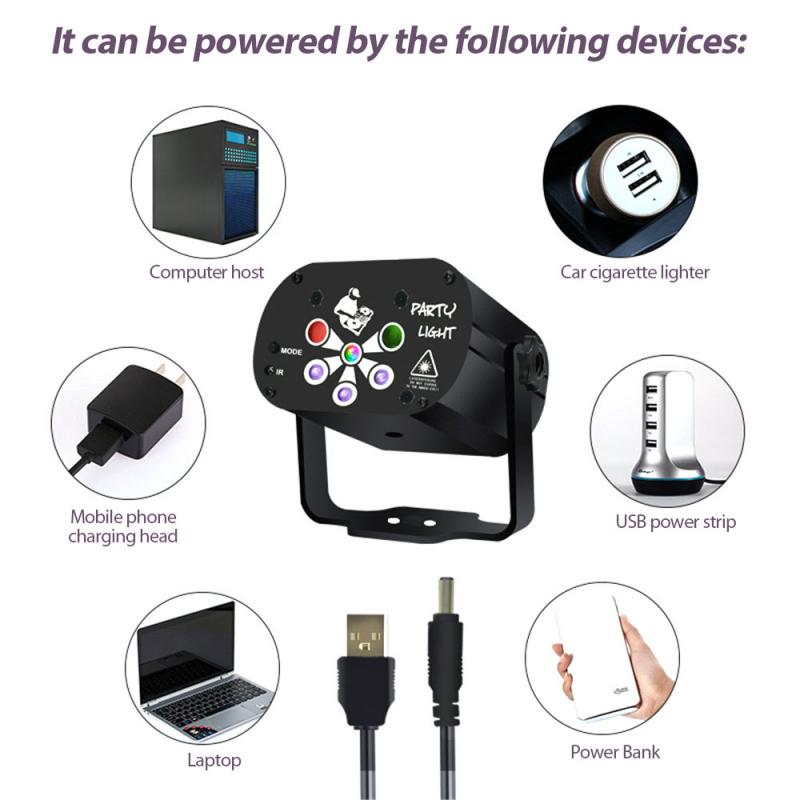 UV Mini Stage Light Strange Projection Light 120 Patterns Mixed LED Dream Rotating Flash DC5V/1A~2A Projection Lamp