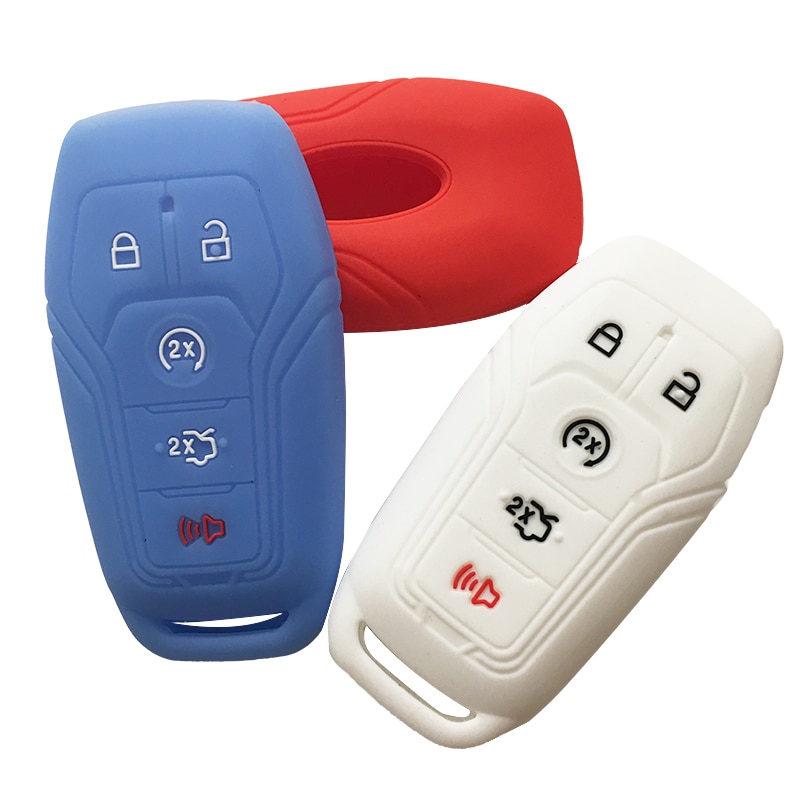 Silica Gel Flip Key Cover Cap for FORD EDGE EXPLORER Fusion Mustang F150 for Lincoln MKZ MKC Keys Case for Keychain Alarm