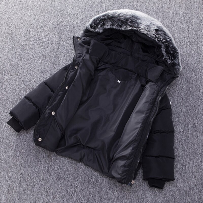 Jongens Winter Jas 1-7 Jaar Oude Kinderen Parka Hooded Effen Kleur Hand Verscholen Katoenen Jas Peuter Meisje winter Jas Unisex