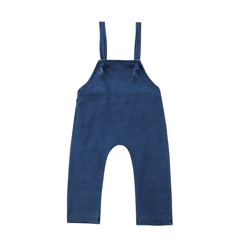 Toddler Kid Baby Girl Solid Blue Denim Overalls Strap Romper Jumpsuit Outfits Set Clothes: 6