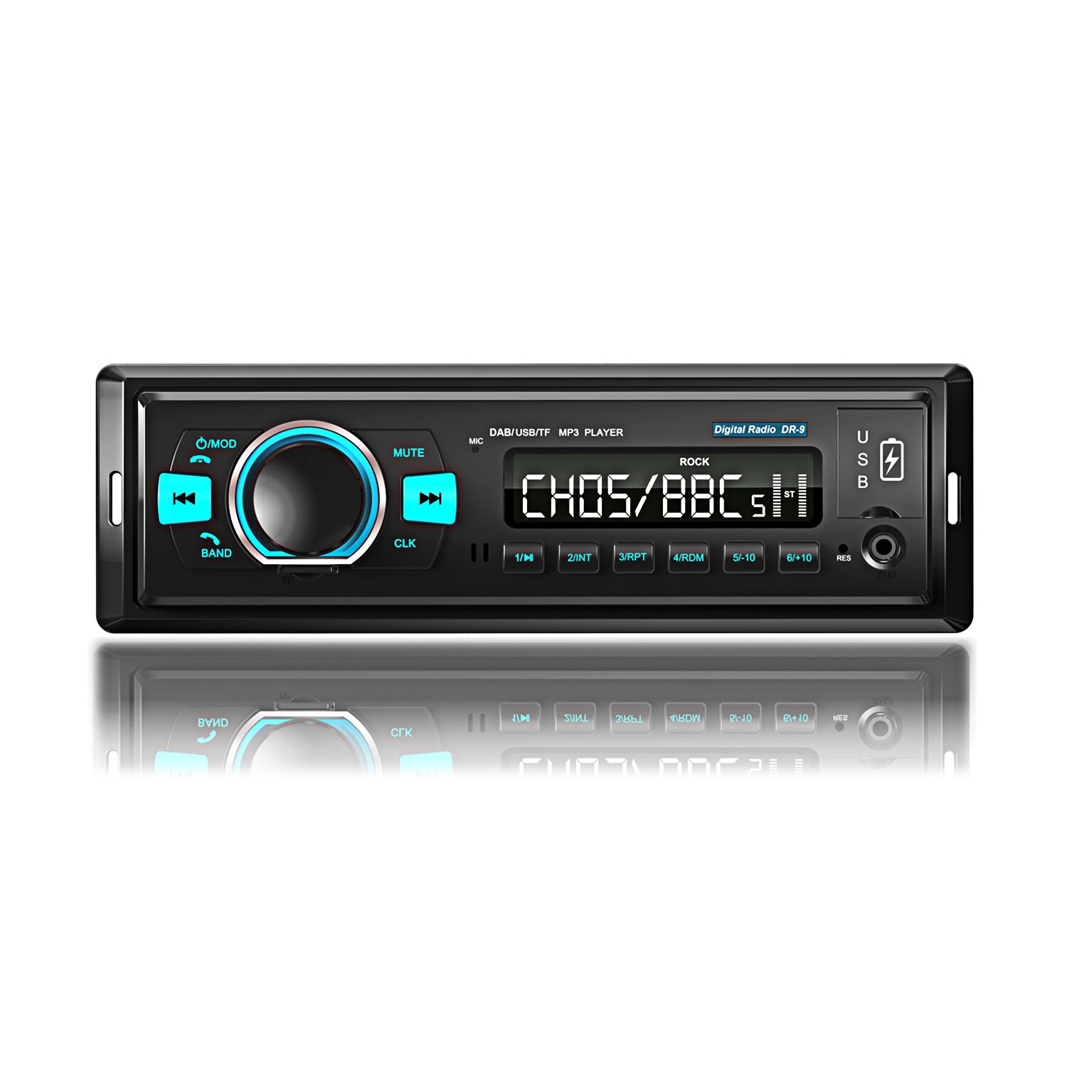 1 Din Car Navigation Player Radio Stereo Car Digital Radio System BT Car Audio Player, In-dash FM with DAB/DAB+/FM Receiver: Default Title